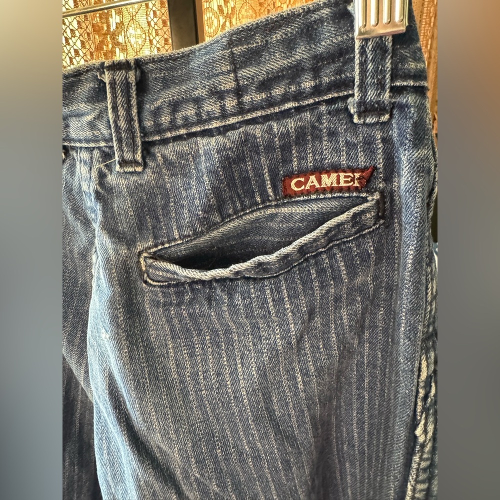 VTG Pre Loved Striped Camel Denim Pants - Picture 5 of 7